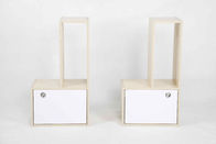 Chêne blanc L Cabinet en bois moderne de meubles de forme réglé avec le tiroir et 2 étagères