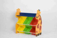 La forme de girafe badine l'organisateur de stockage de jouet, étagère en plastique de poubelles de stockage de jouet