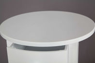 Blanc brillant de table basse ronde en bois blanche d'appartement fini avec le tiroir