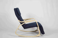 Chaise de basculage extérieure en bois de crèche de meubles de toile bleue avec le repose-pieds réglable