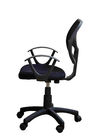 Chaise ergonomique d'ordinateur de Ministère de l'Intérieur de tissu noir avec le dos/roues de maille