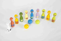 Jouets en bois de roulement d'enfant en bas âge réglé d'enfants avec 10 bornes différentes d'animaux et 3 boules de couleur