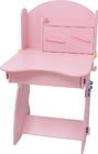 le bureau et la chaise des enfants 18.3KG en bois solides roses réglés avec le tiroir caché