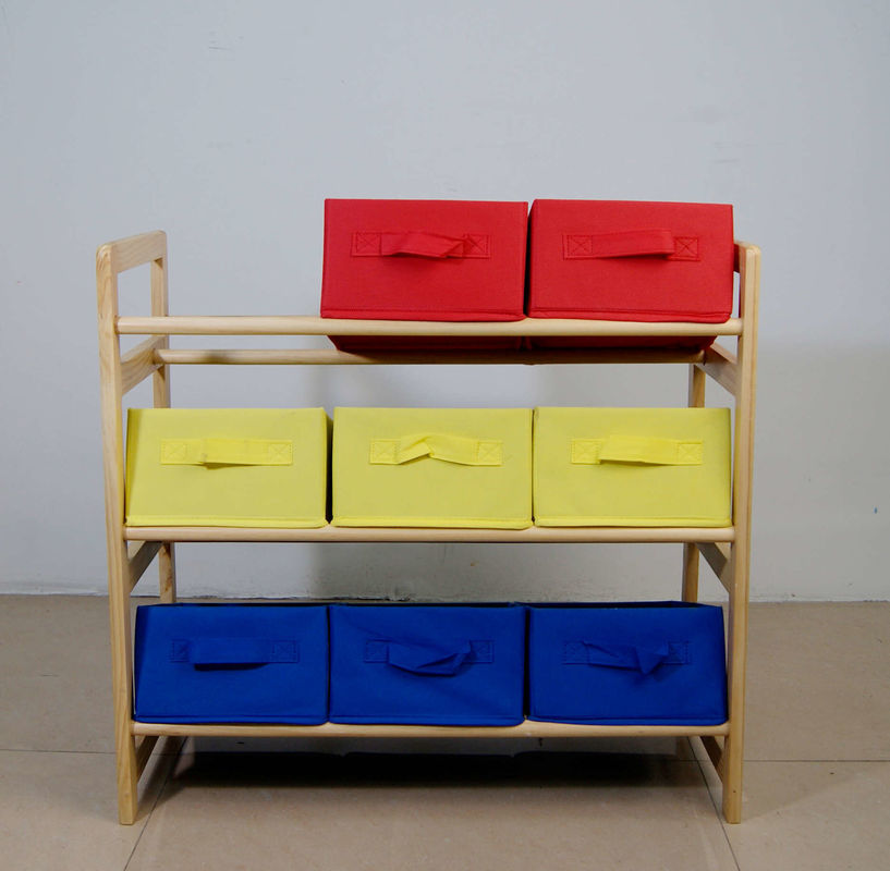 organisateur de jouet de meubles de salle de jeux d'enfants de taille de 60CM avec neuf poubelles de stockage de tissu